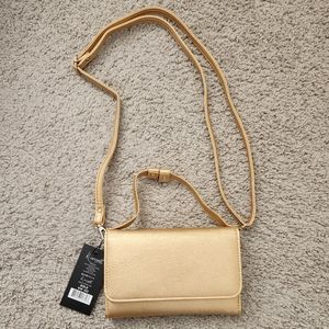 7.5 Gold Small Organizer Handbag with Handle